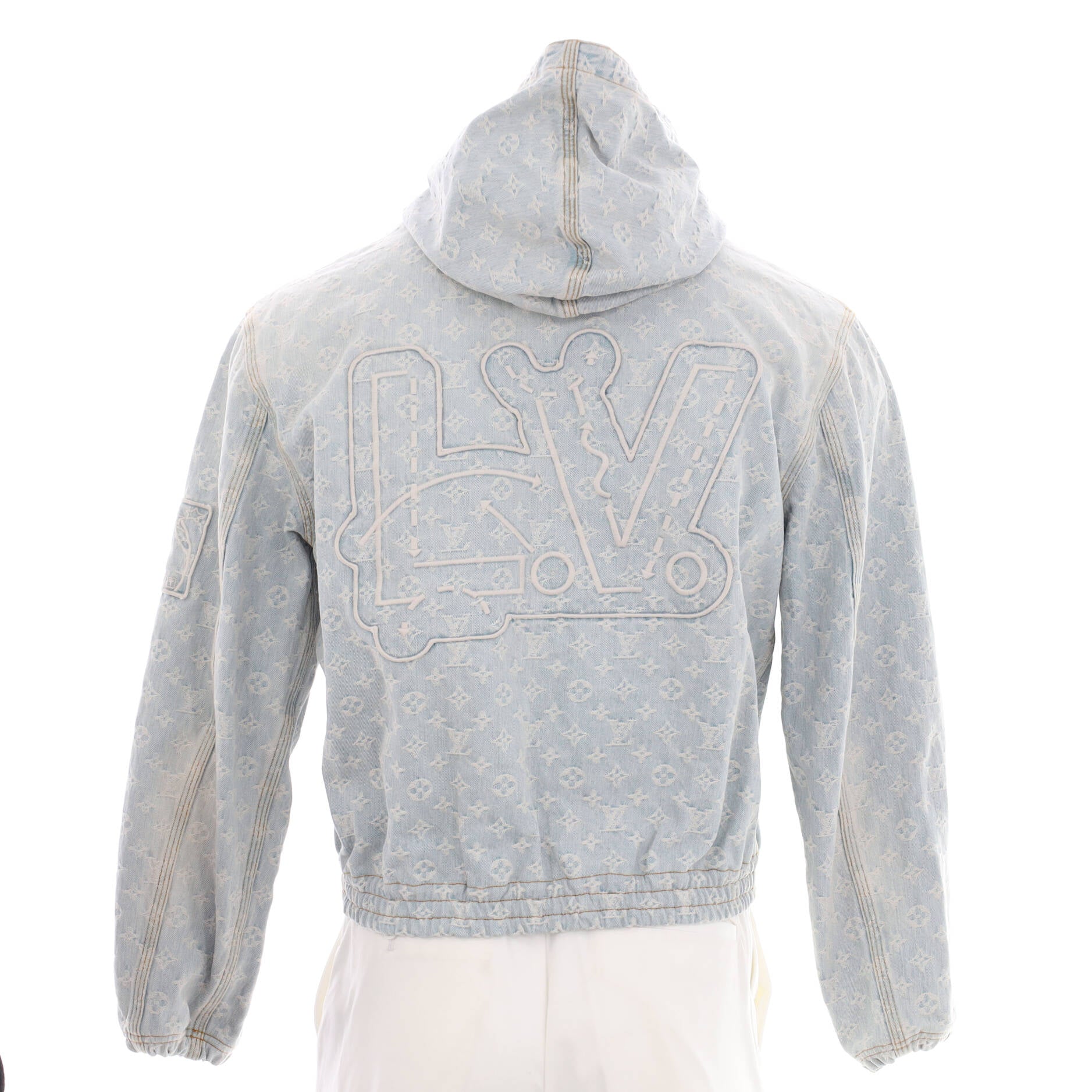 Men's LV x NBA Zip-Through Hoodie Denim
