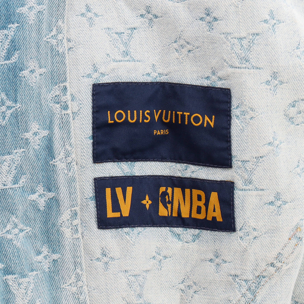 Men's LV x NBA Zip-Through Hoodie Denim