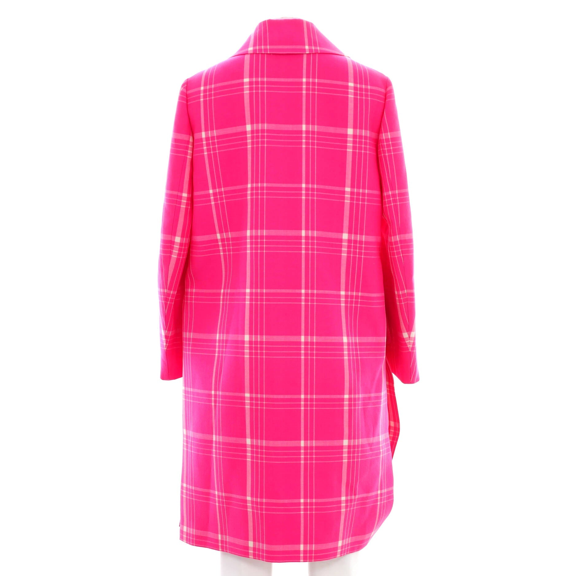 Women's Double Breasted Check Coat Wool