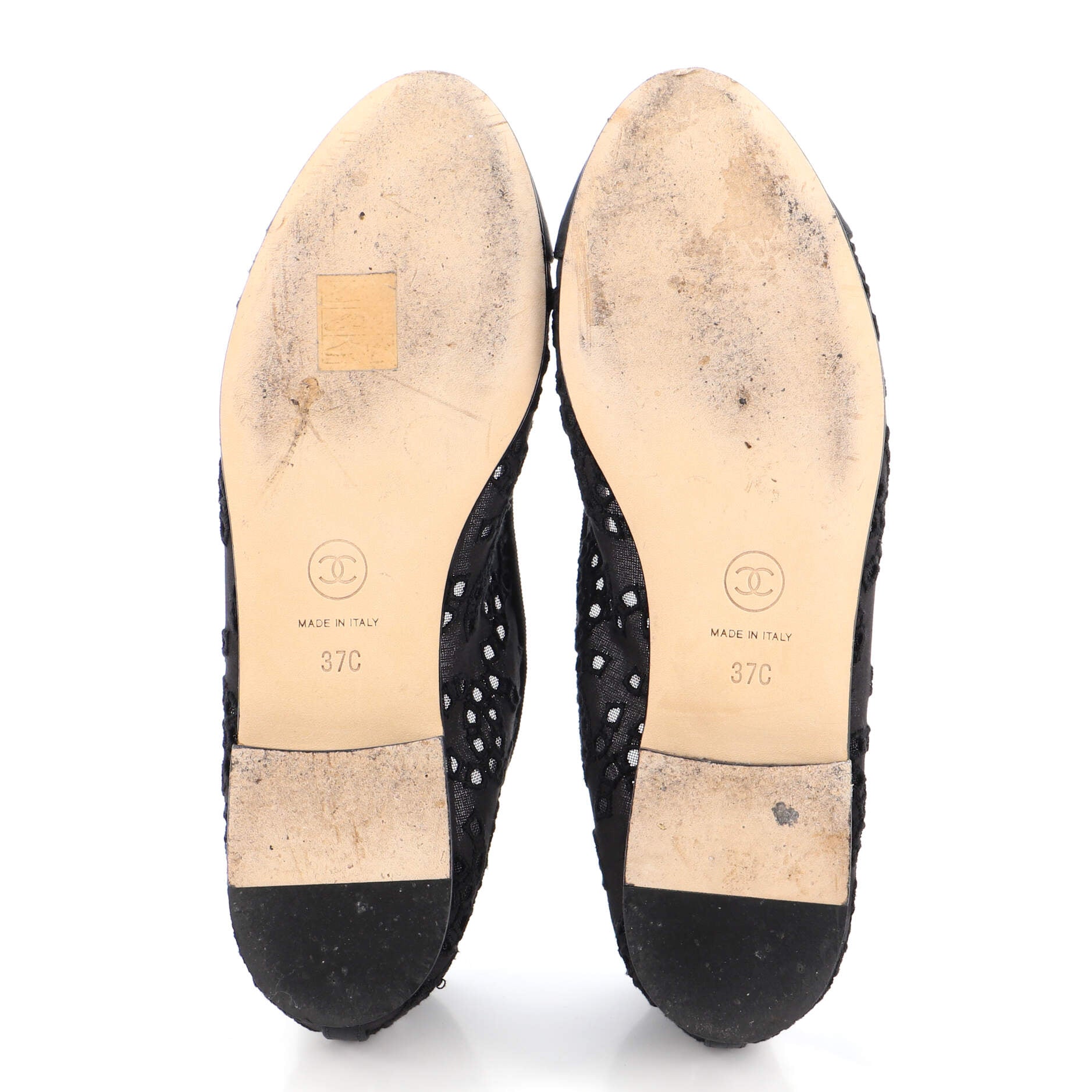 Women's CC Cap Toe Bow Ballerina Flats Perforated Mesh with Grosgrain