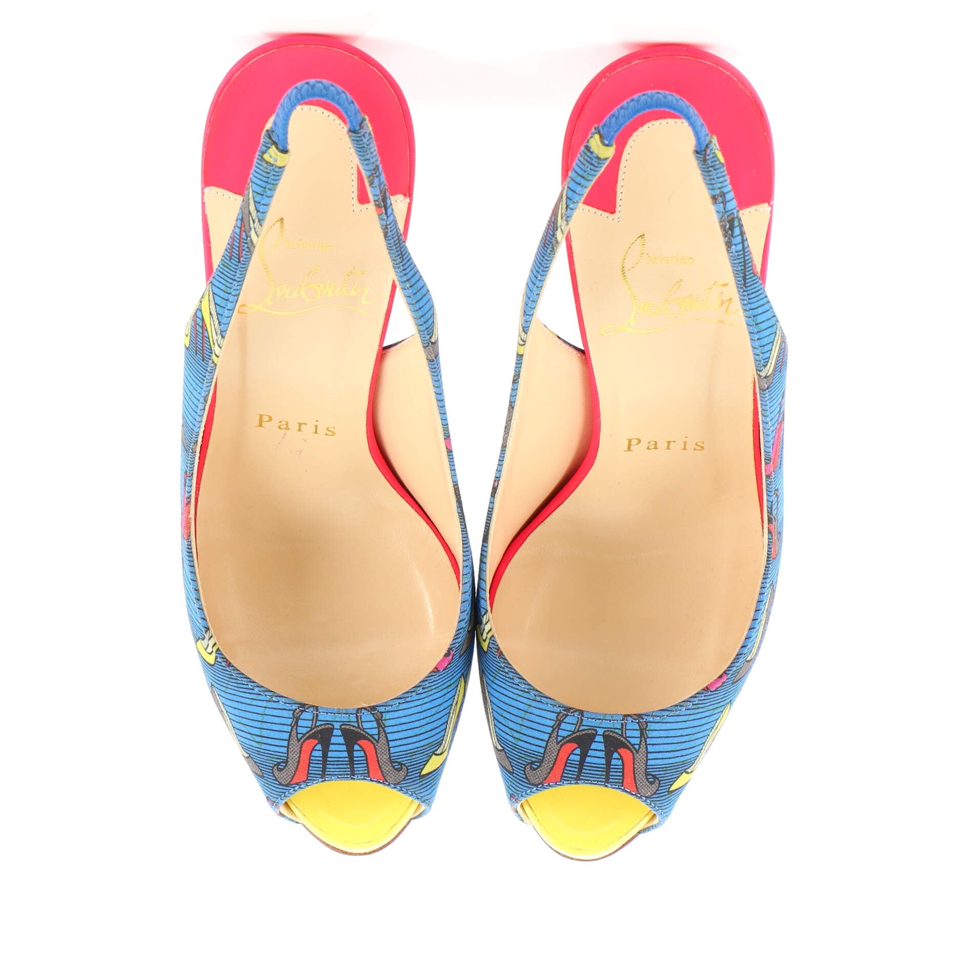 Women's Private Number Tissu Afri Loubi Pumps Printed Canvas 120