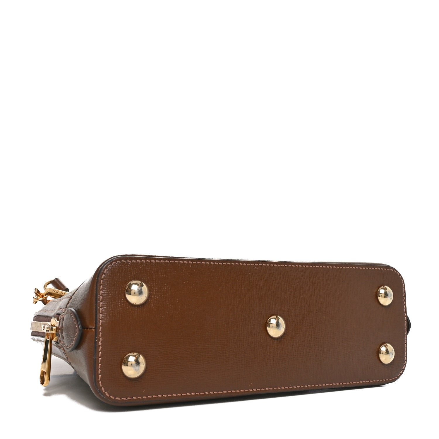 GG Supreme Monogram Azalea Calfskin Small Horsebit 1955 Top Handle Bag Beige Ebony Brown Sugar