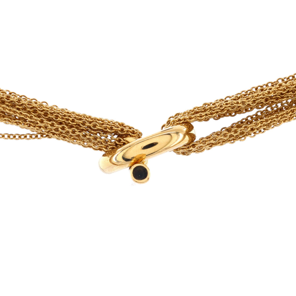 Multistrand Heart Toggle Necklace 18K Yellow Gold