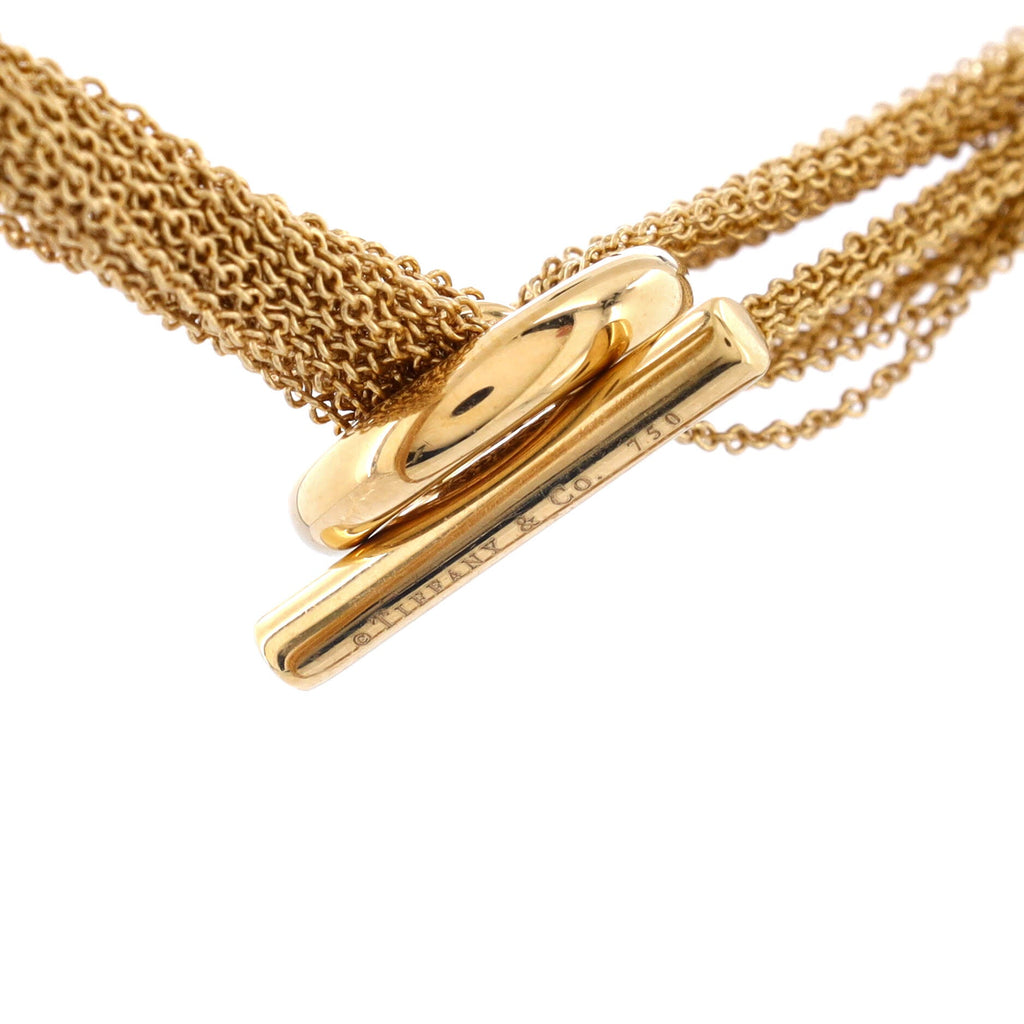 Multistrand Heart Toggle Necklace 18K Yellow Gold