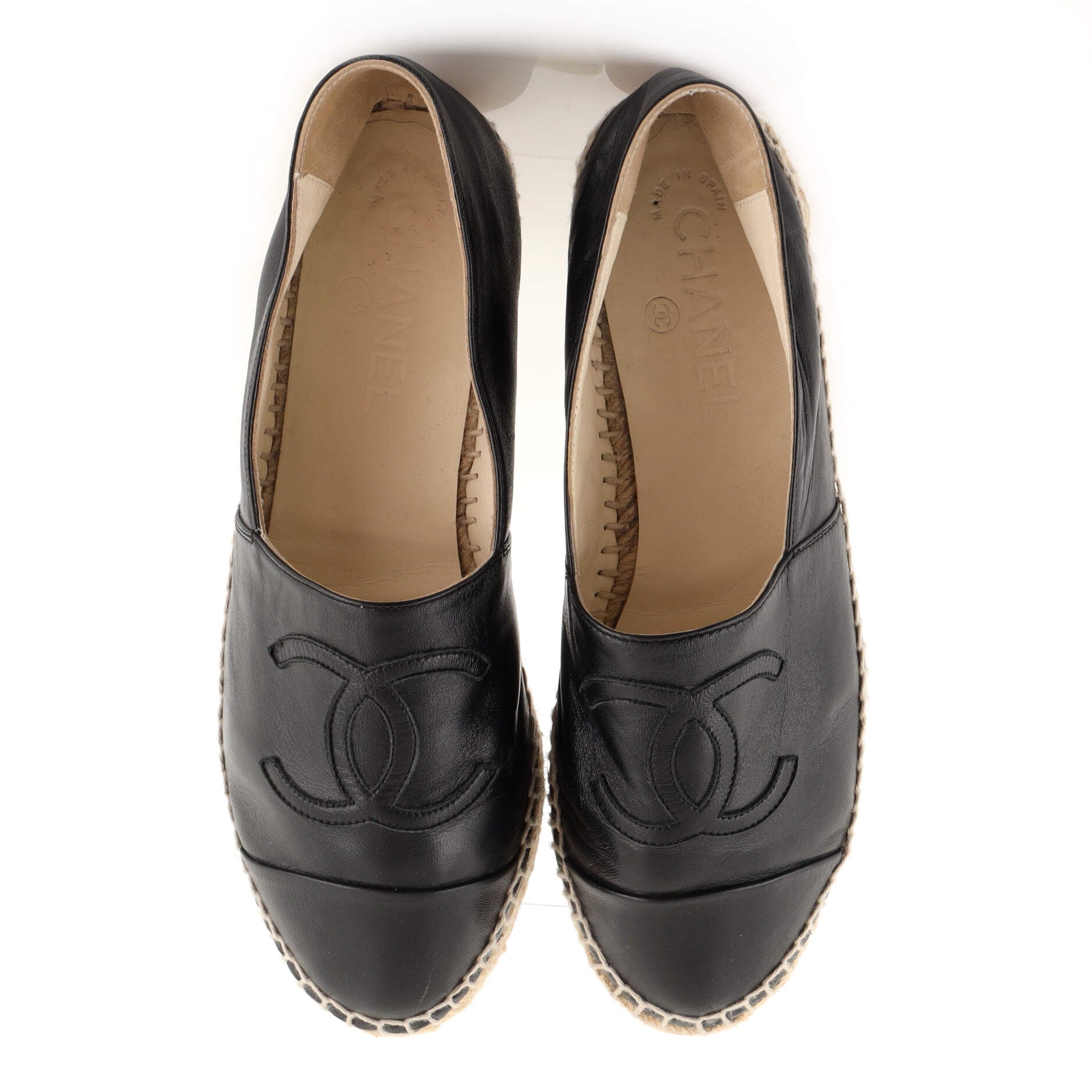 Women's CC Cap Toe Espadrilles Leather