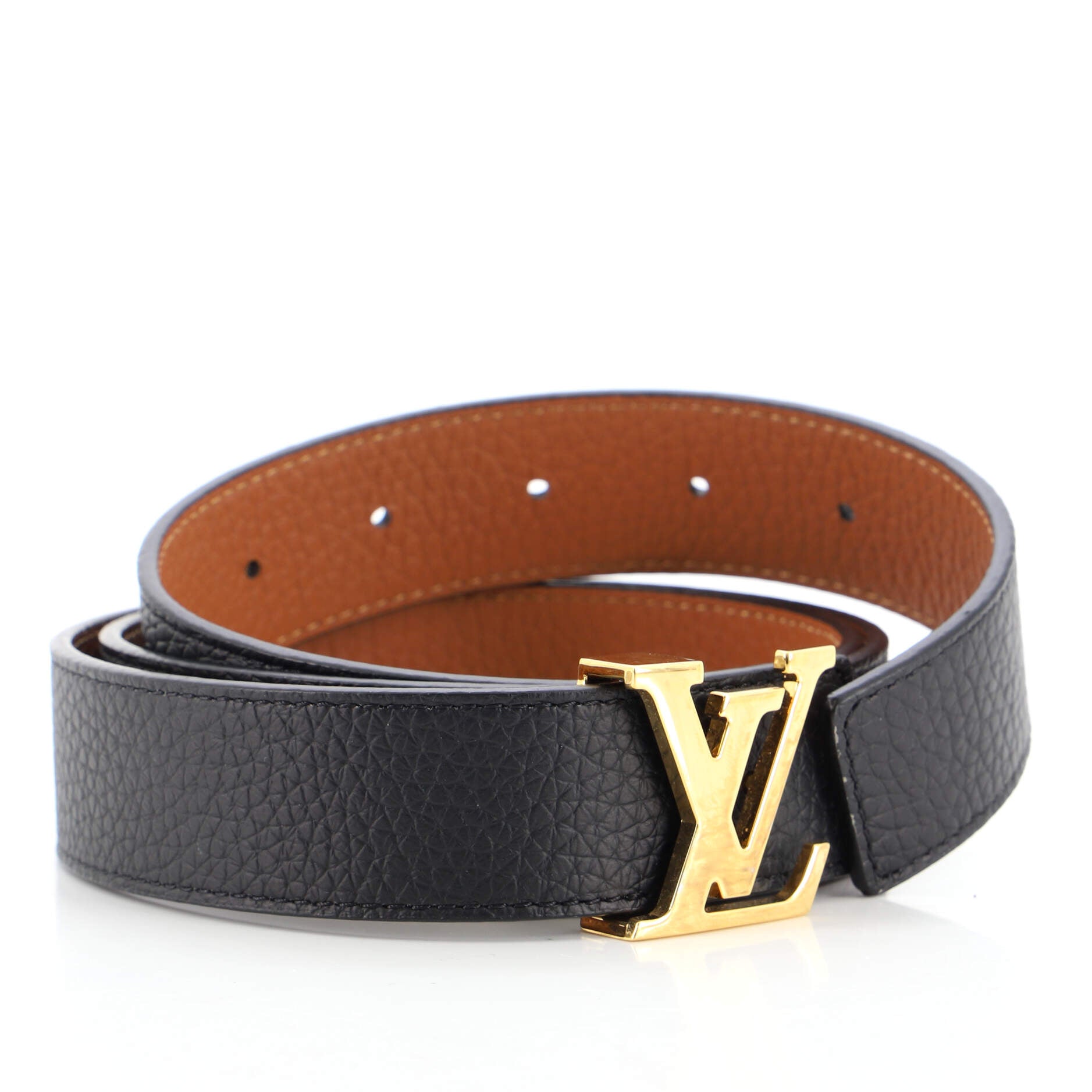 LV Initiales Reversible Belt Leather Thin 90