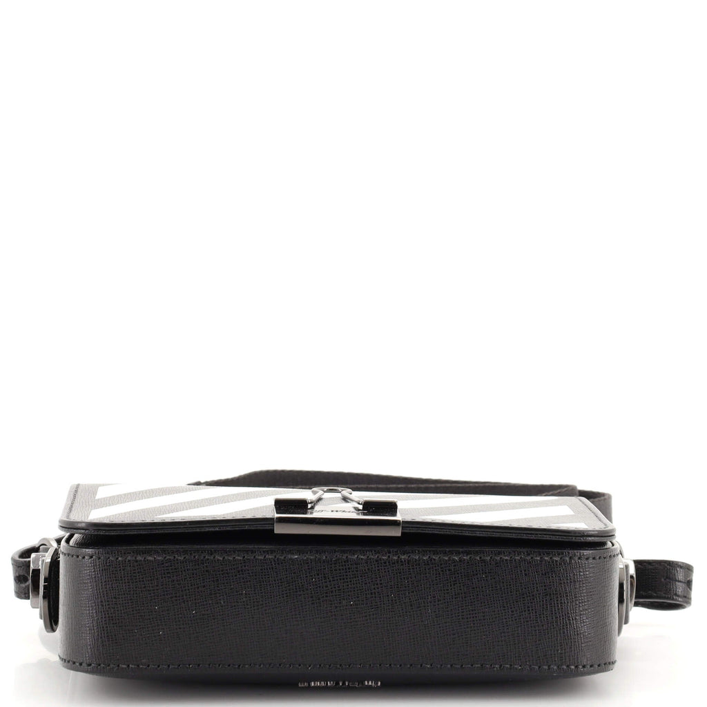 Binder Clip Flap Bag Striped Leather Mini