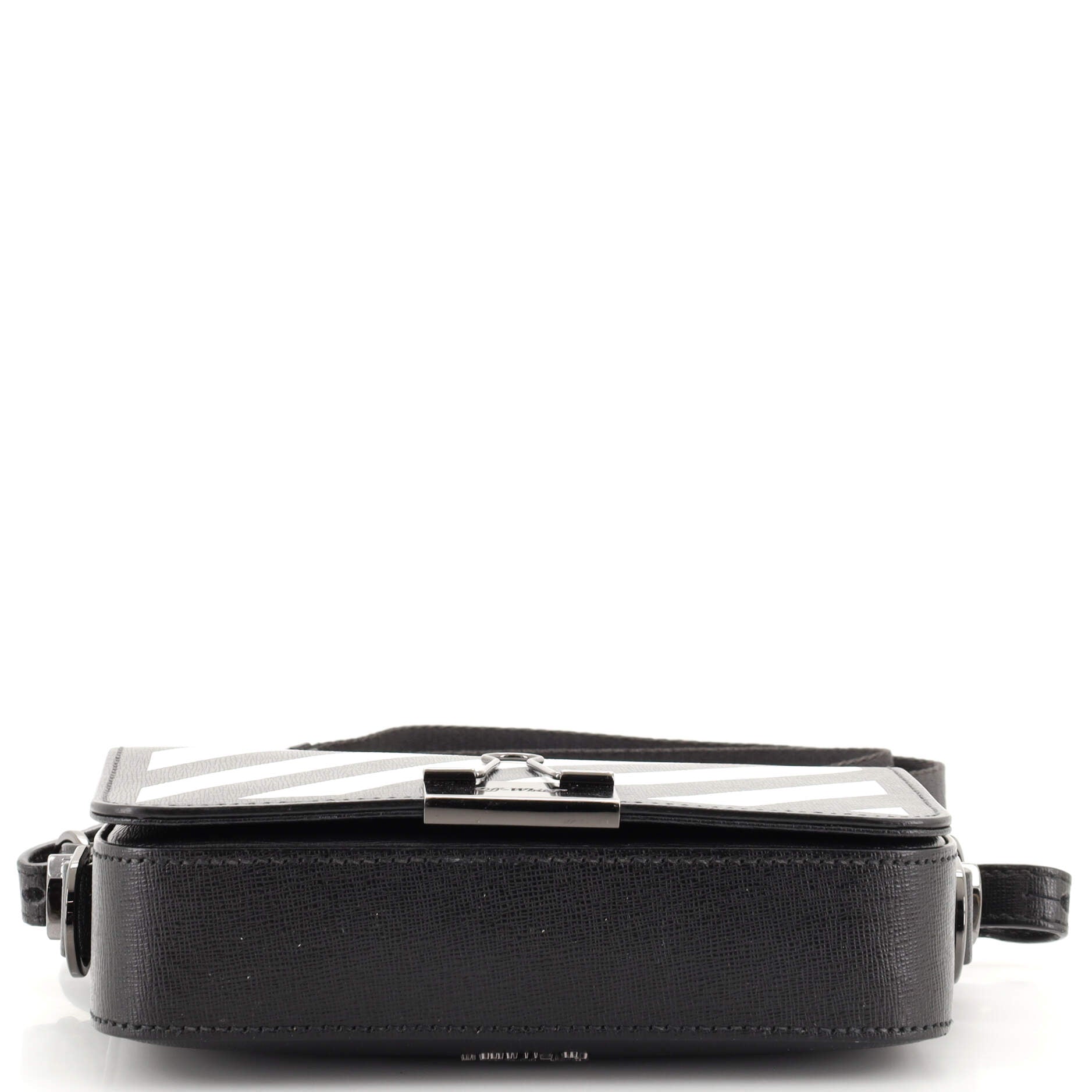 Binder Clip Flap Bag Striped Leather Mini