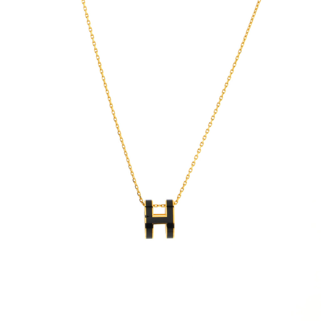 Pop H Pendant Chain Necklace Metal and Enamel