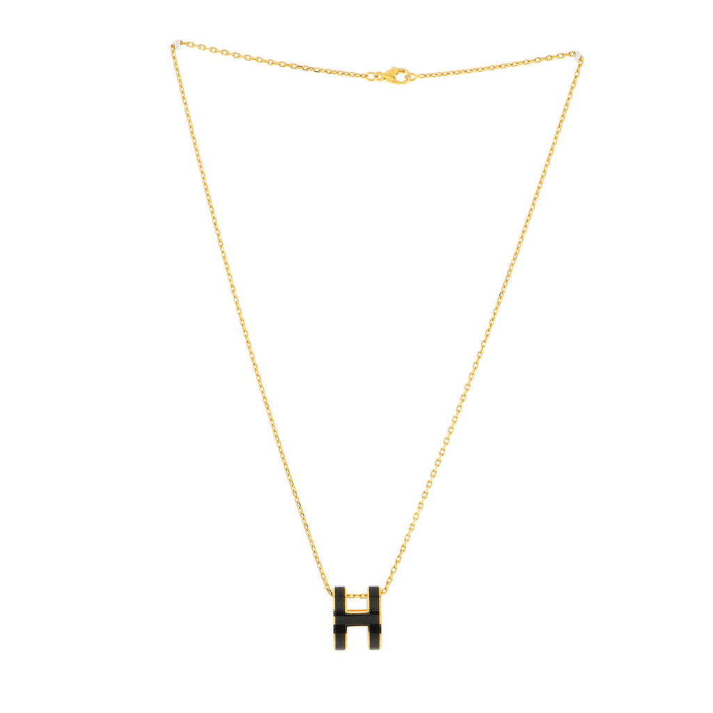 Pop H Pendant Chain Necklace Metal and Enamel