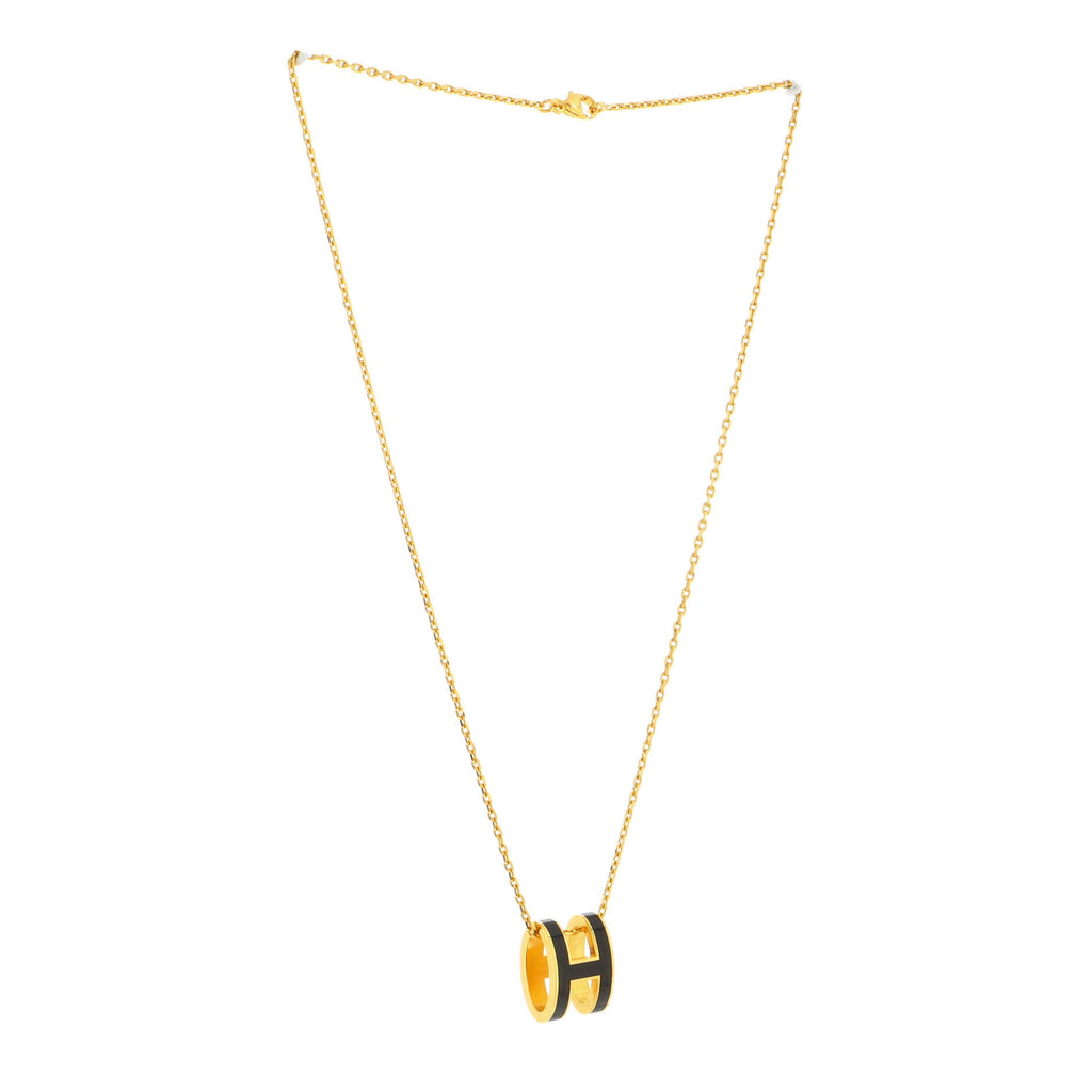 Pop H Pendant Chain Necklace Metal and Enamel