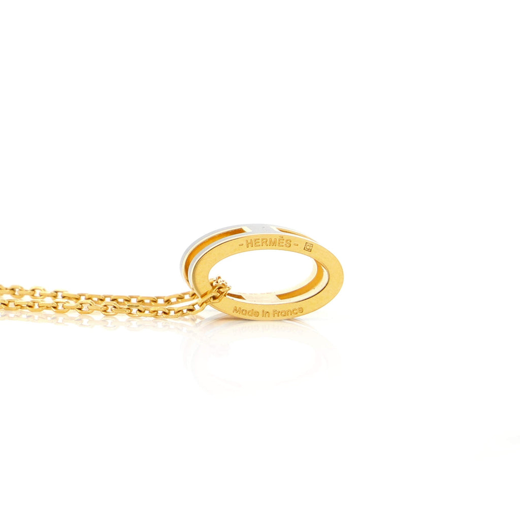 Pop H Pendant Chain Necklace Metal and Enamel