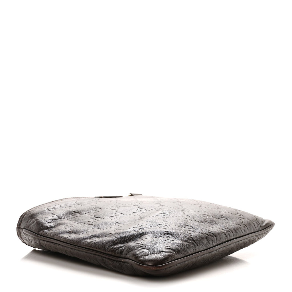 Guccissima Small Flat Messenger Bag Dark Brown