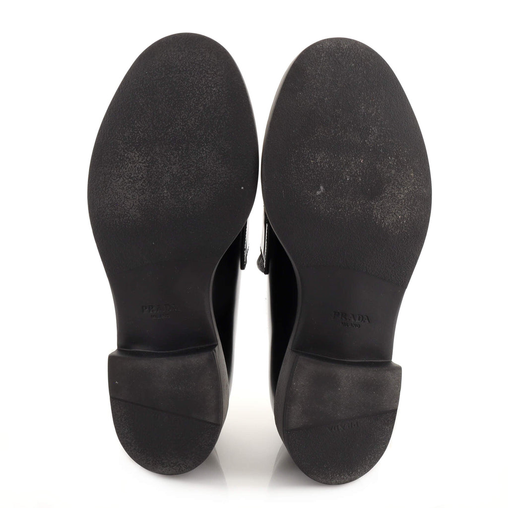 Women's Triangle Logo Loafers Spazzolato Leather