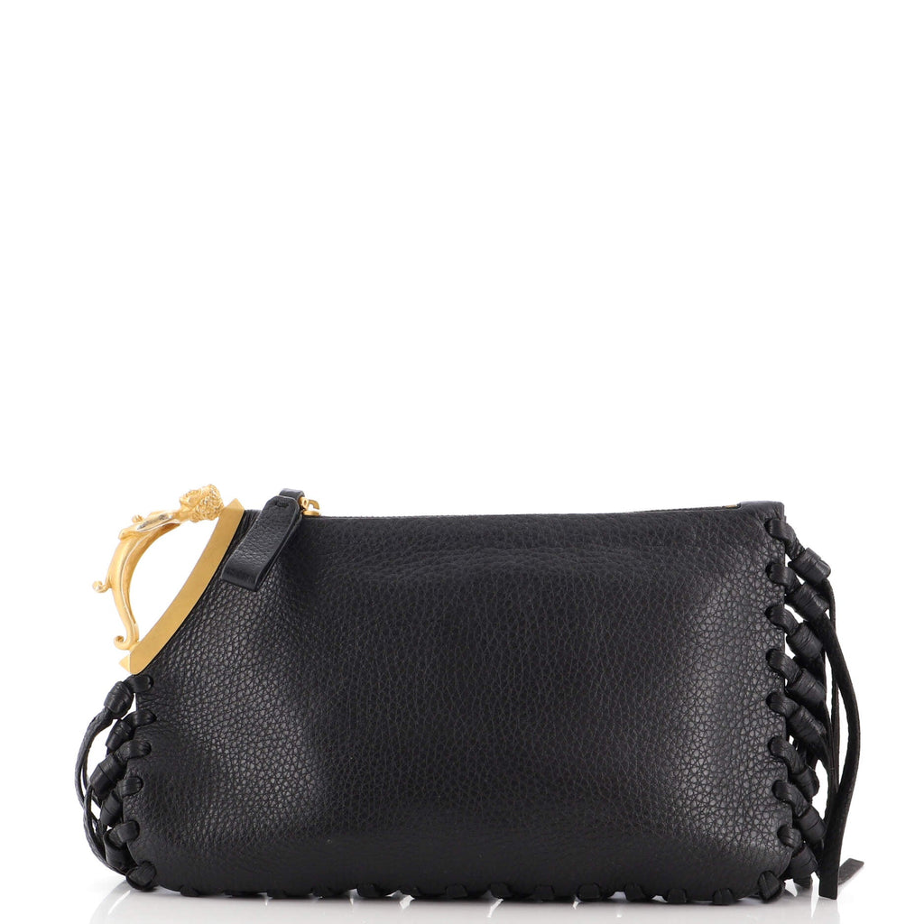 C-Rockee Handle Fringe Clutch Leather Small