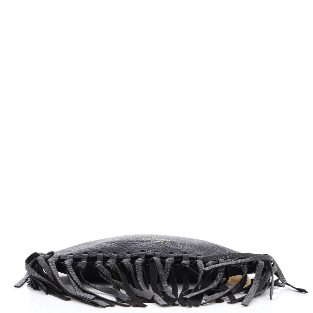C-Rockee Handle Fringe Clutch Leather Small