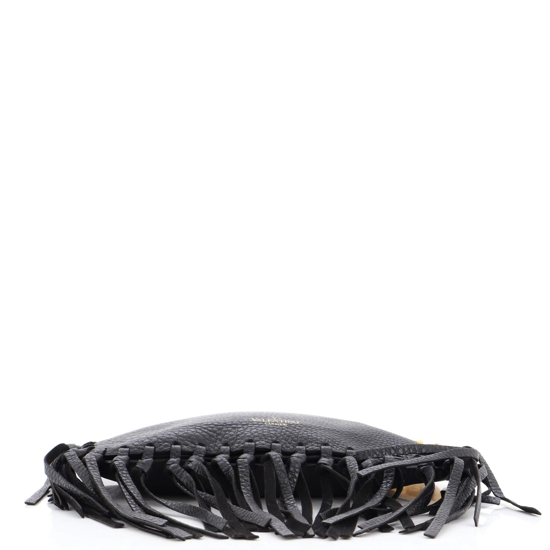 C-Rockee Handle Fringe Clutch Leather Small