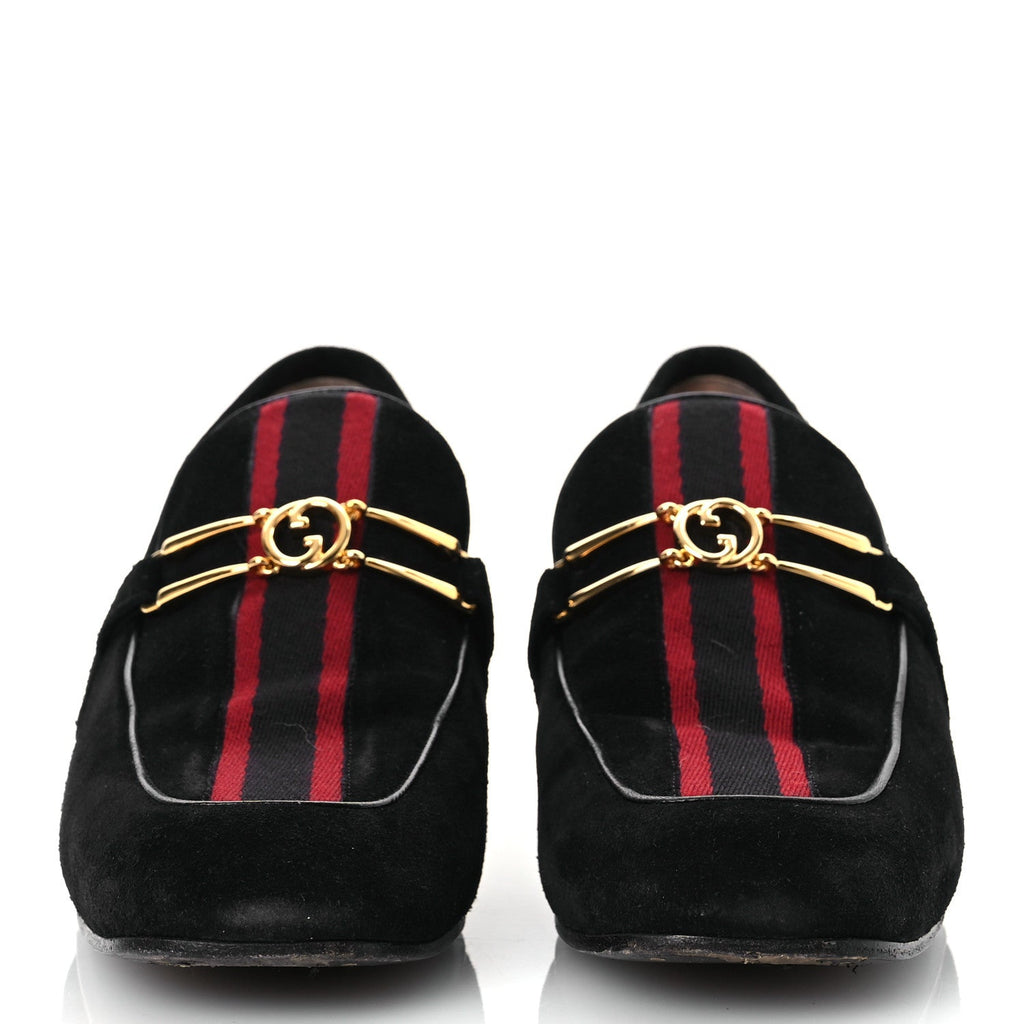 Suede Web Womens Loafers 38.5 Black