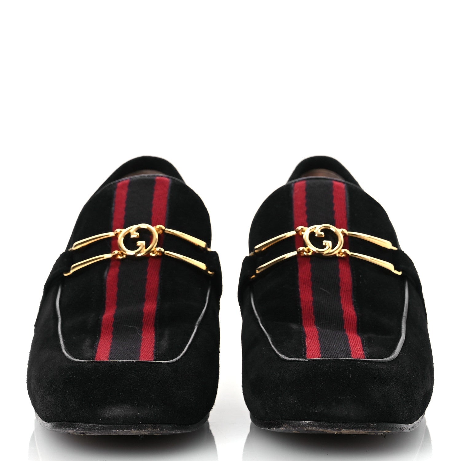 Suede Web Womens Loafers 38.5 Black