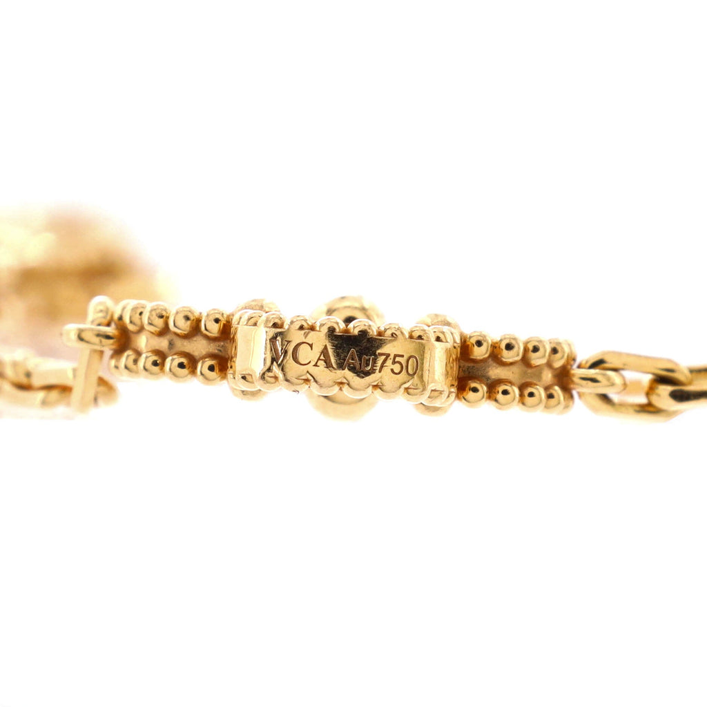 Vintage Alhambra 5 Motifs Bracelet Guilloche 18K Yellow Gold