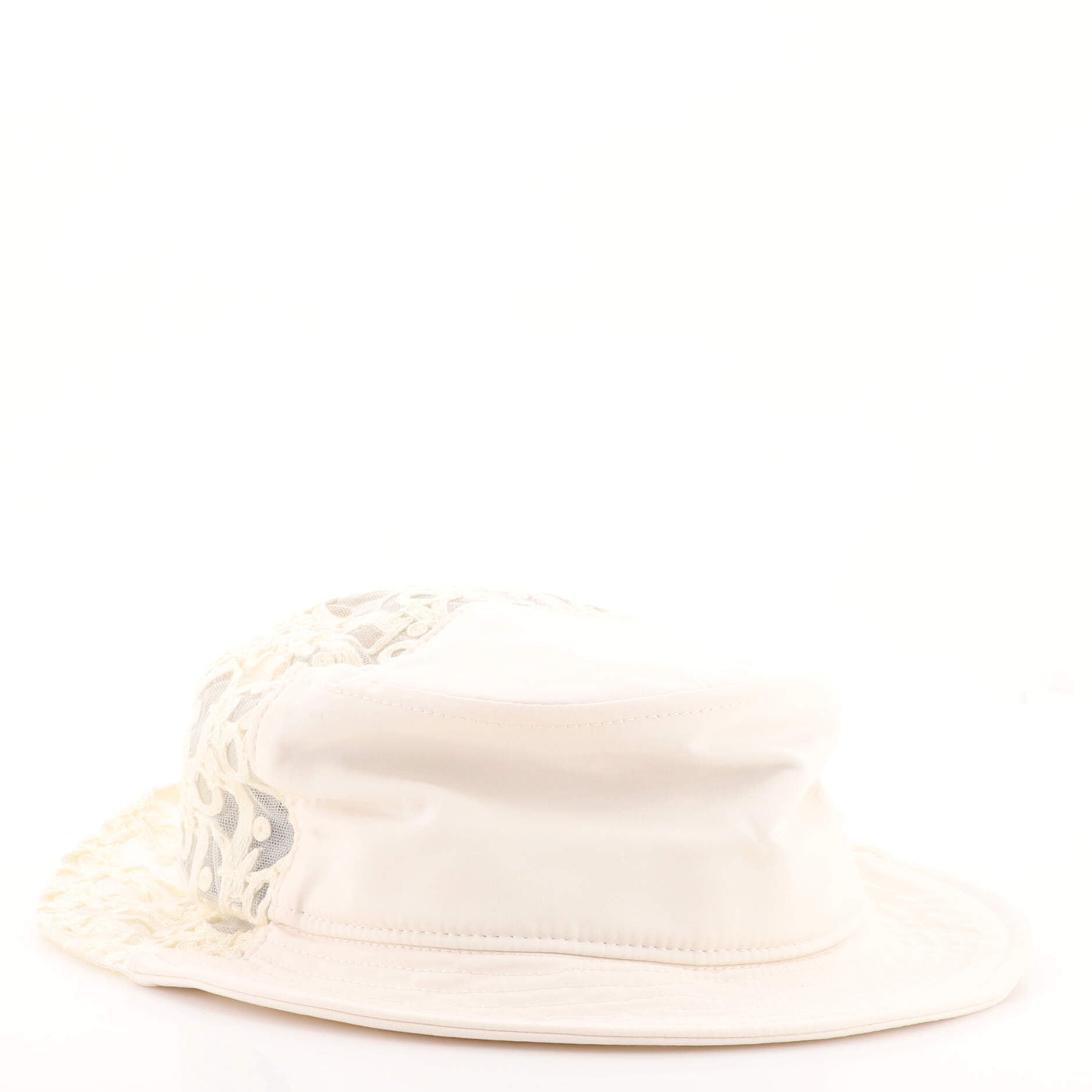 Bucket Hat Cotton and Oblique Embroidered Tulle