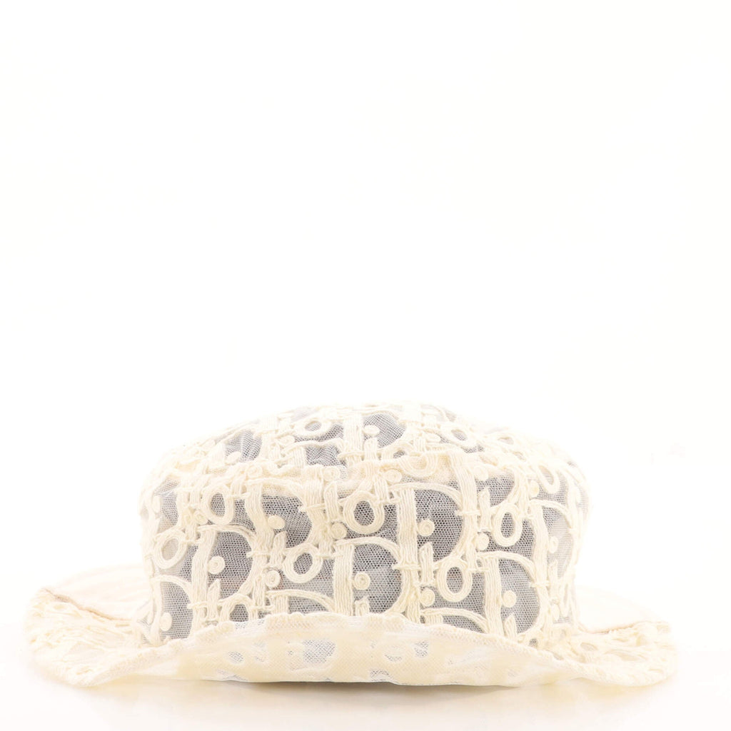 Bucket Hat Cotton and Oblique Embroidered Tulle