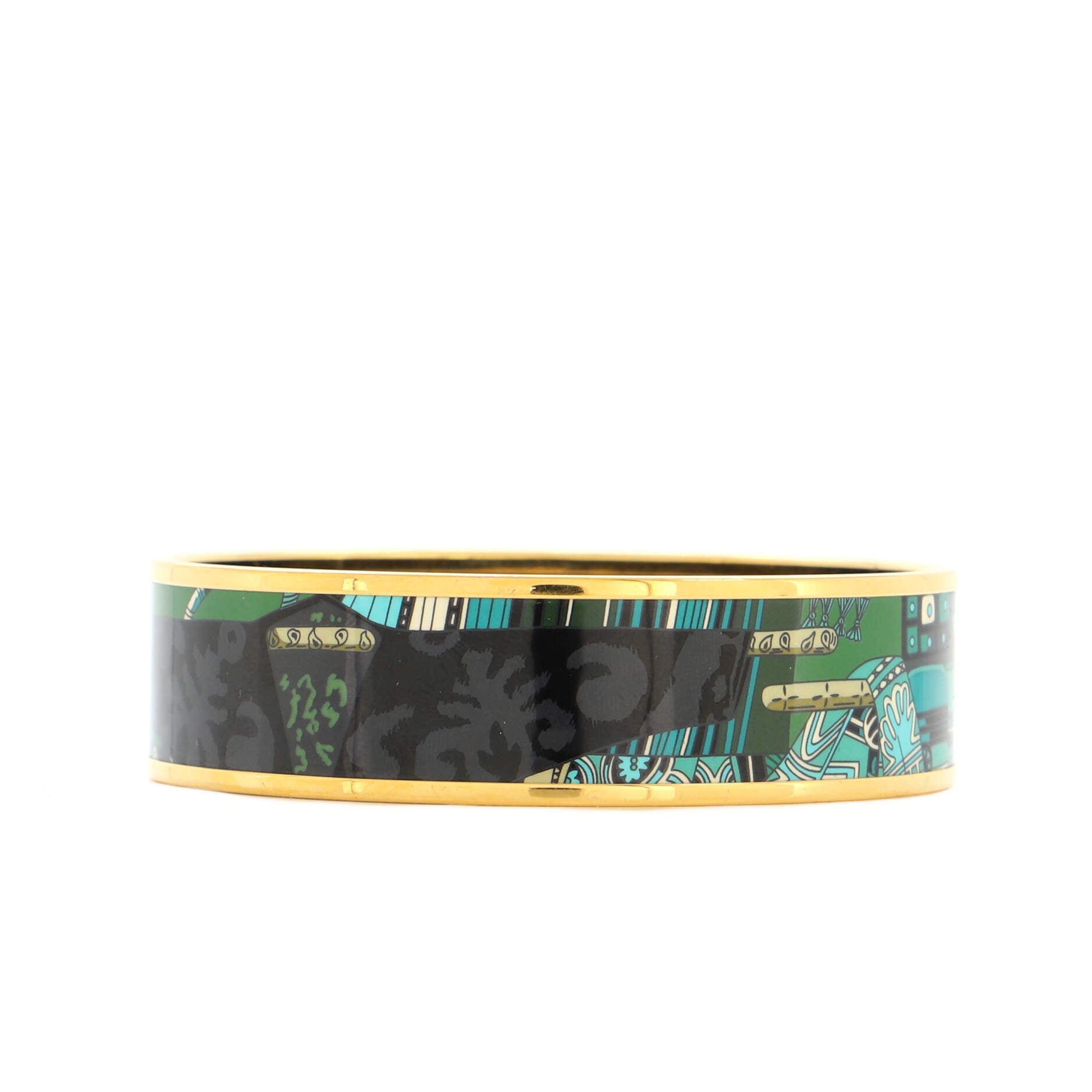 Bangle Bracelet Printed Enamel Wide