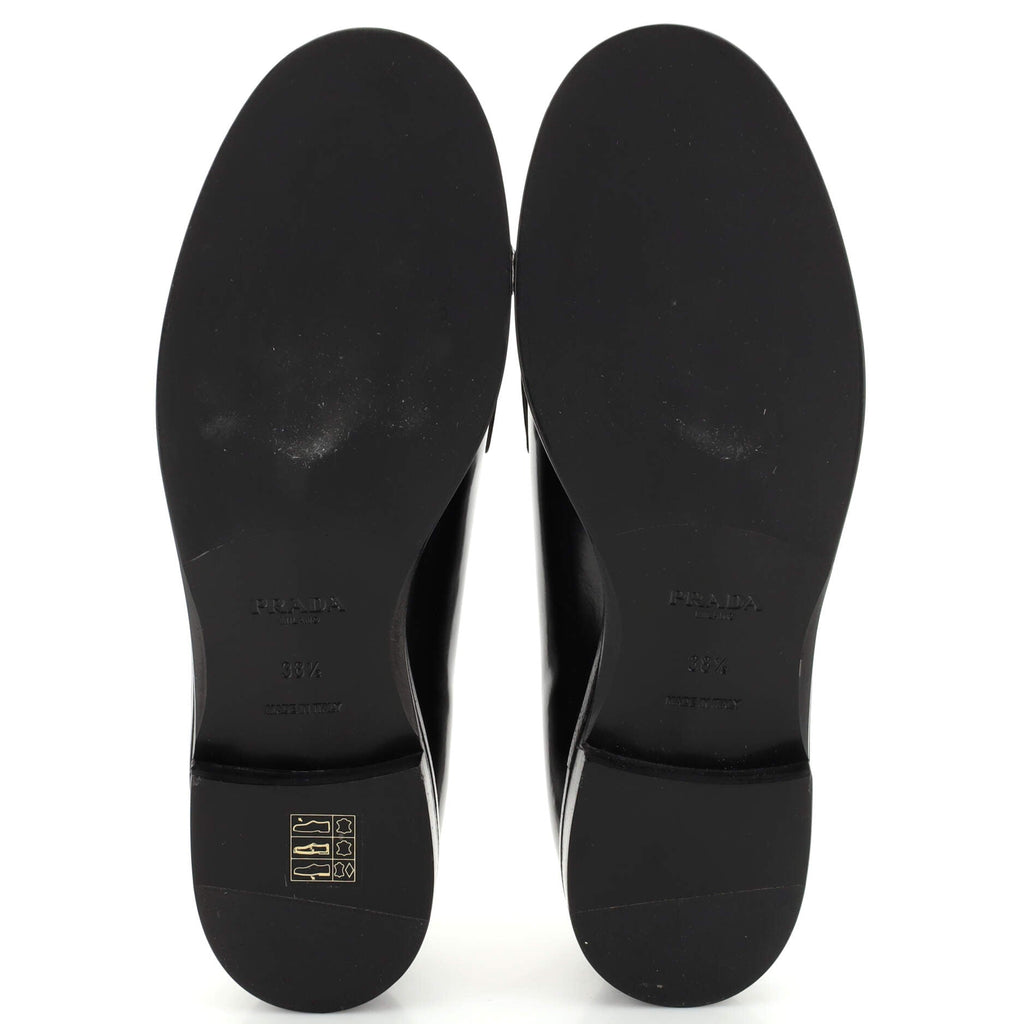 Women's Triangle Logo Loafers Spazzolato Leather