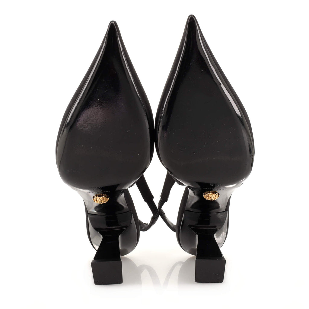Women's La Medusa Slingback Pumps Satin with Crystals