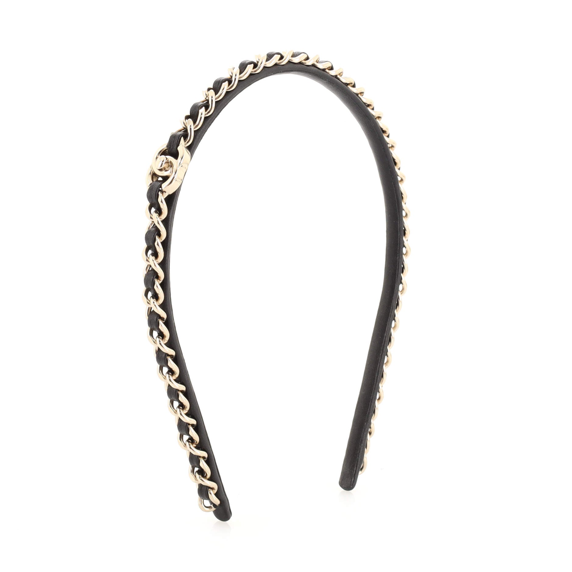CC Turnlock Chain Link Headband Lambskin and Metal
