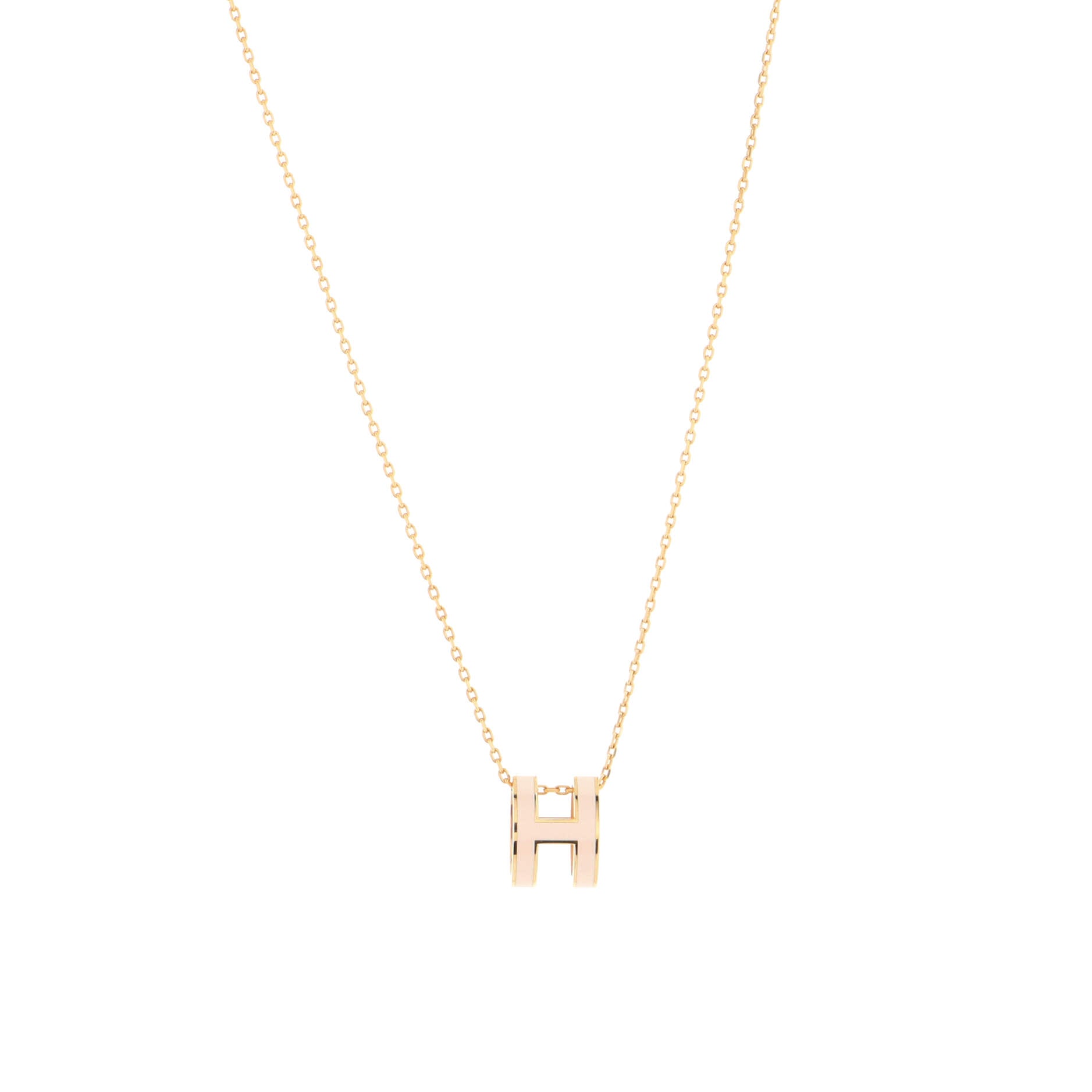 Pop H Pendant Chain Necklace Metal and Enamel
