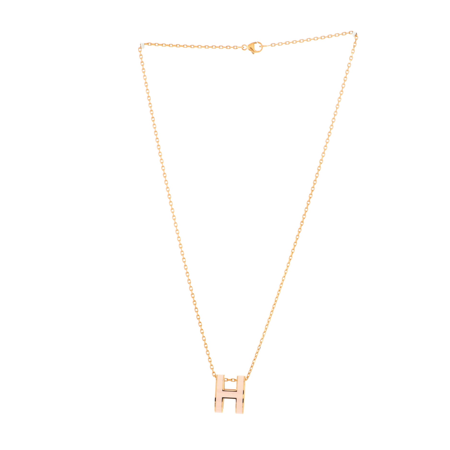 Pop H Pendant Chain Necklace Metal and Enamel