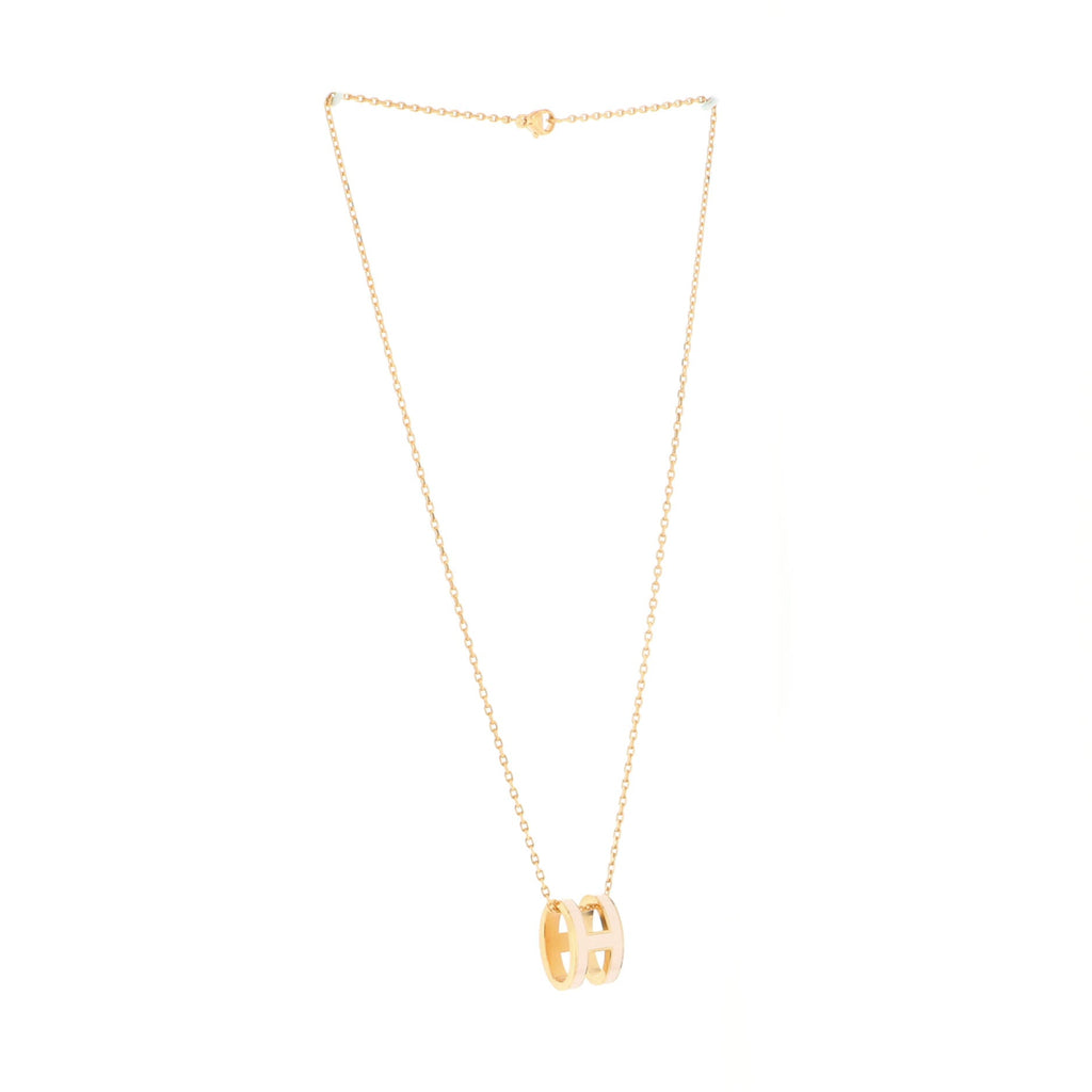 Pop H Pendant Chain Necklace Metal and Enamel