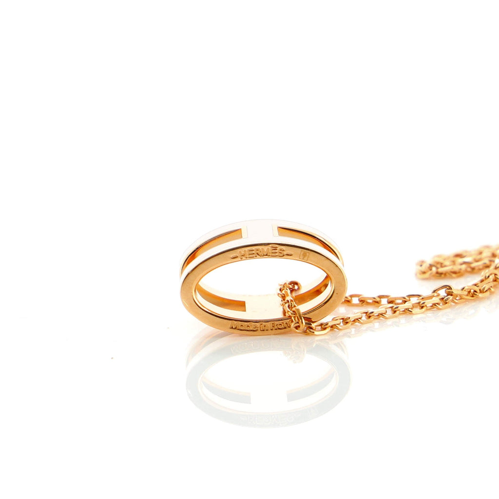 Pop H Pendant Chain Necklace Metal and Enamel