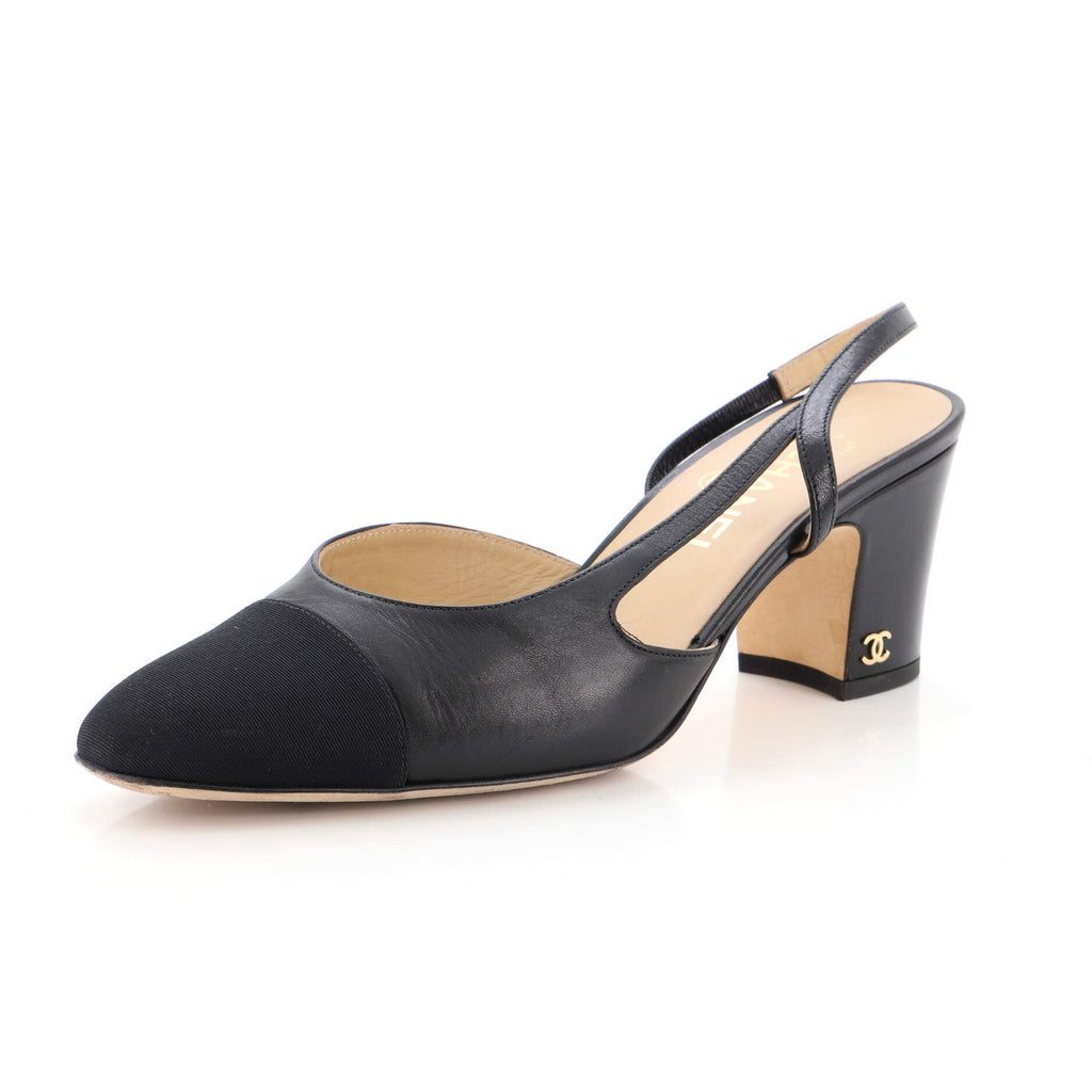 Women’s Cap Toe Slingback Pumps Leather
