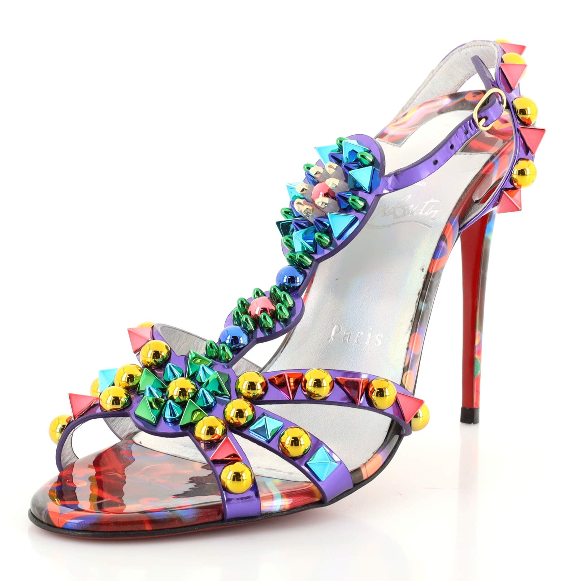 Women's Goldora Heeled Sandals Studded Patent 100