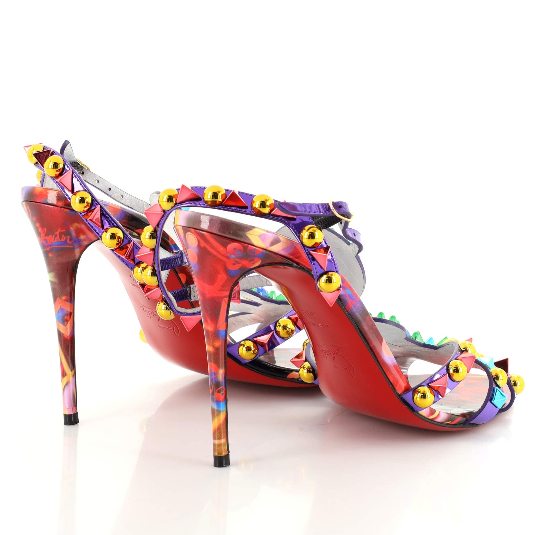 Women's Goldora Heeled Sandals Studded Patent 100