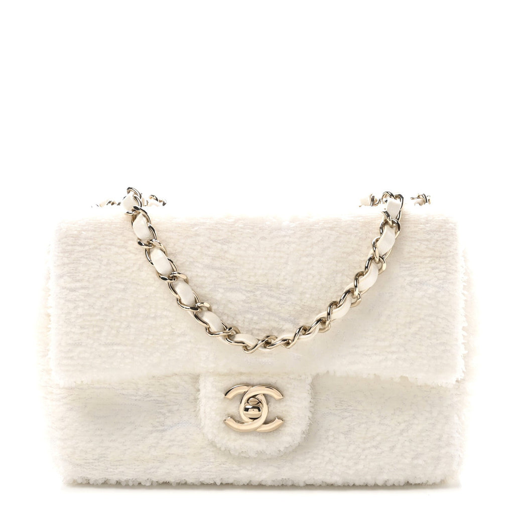 Sequin Mini Rectangular Flap White