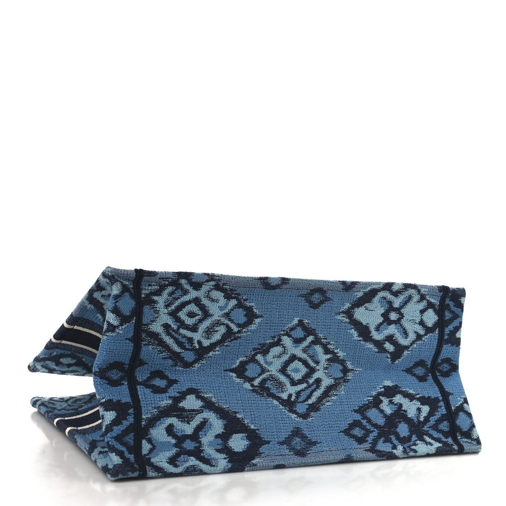 Canvas Embroidered Paisley Medium Book Tote Blue Multicolor
