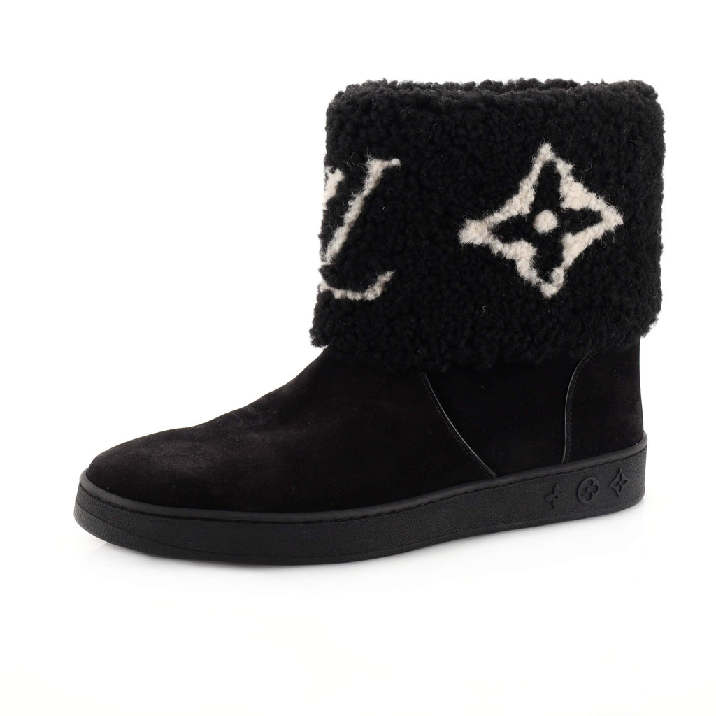 Women's Snowdrop Flat Ankle Boots Suede and Shearling