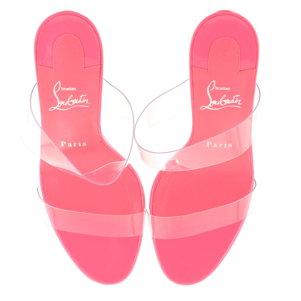 Just Nothing Mule Heeled Sandals PVC and Patent 85