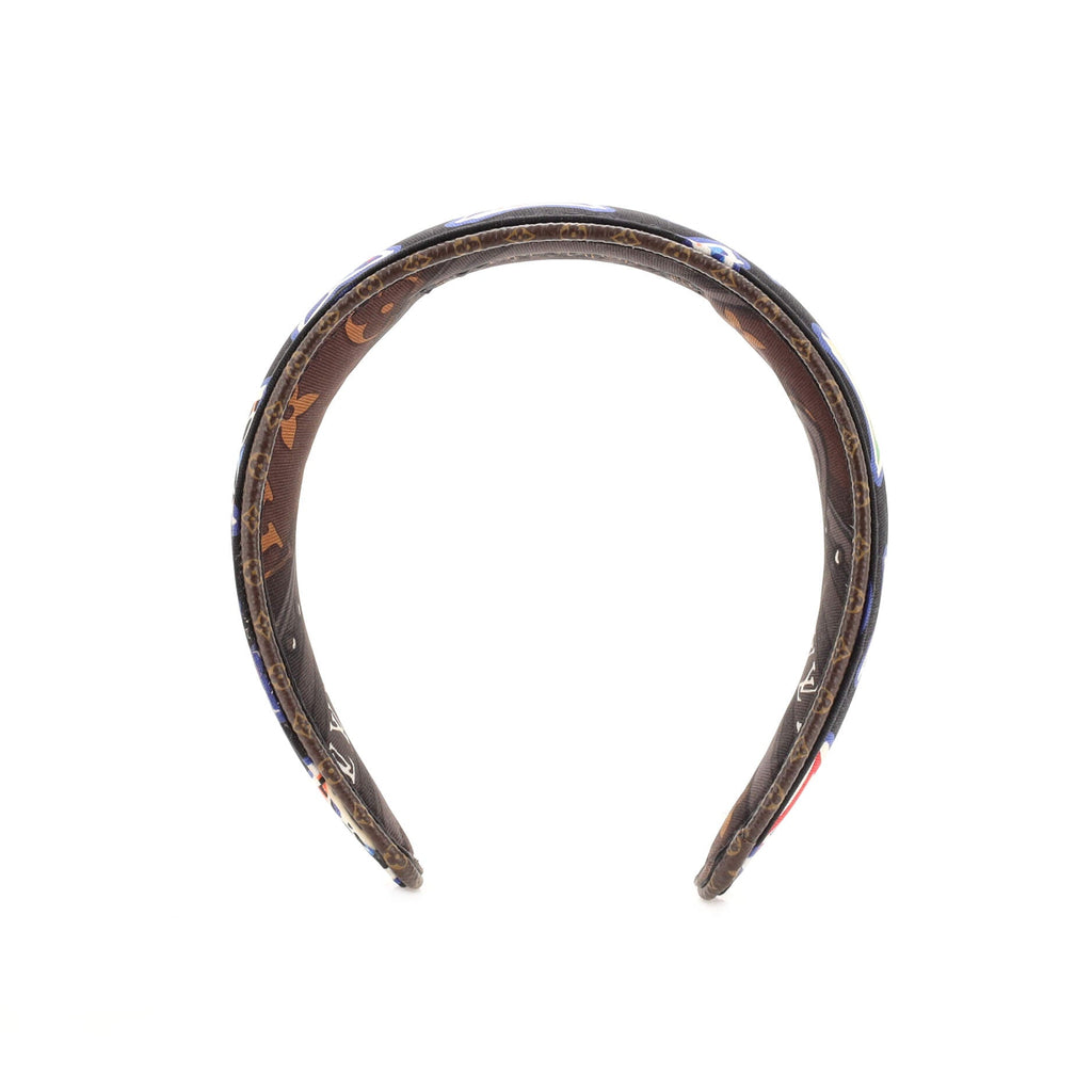 Be Mindful Headband Printed Silk with Monogram Canvas