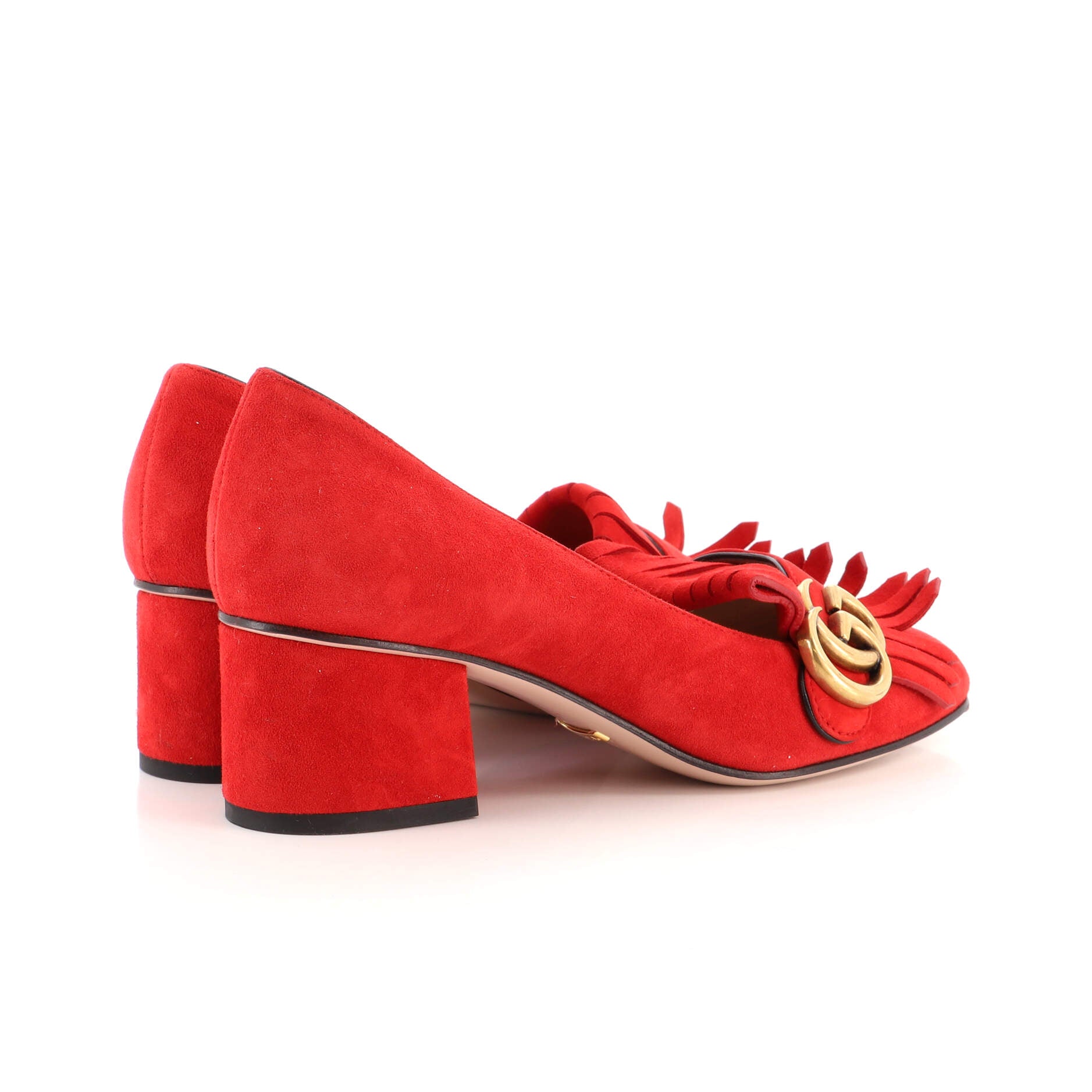 Women's GG Marmont Fringed Pumps Suede