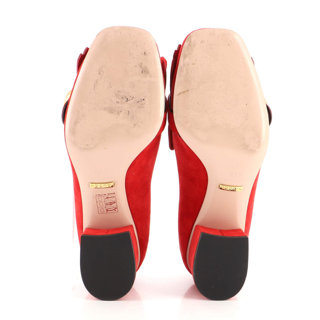 Women's GG Marmont Fringed Pumps Suede