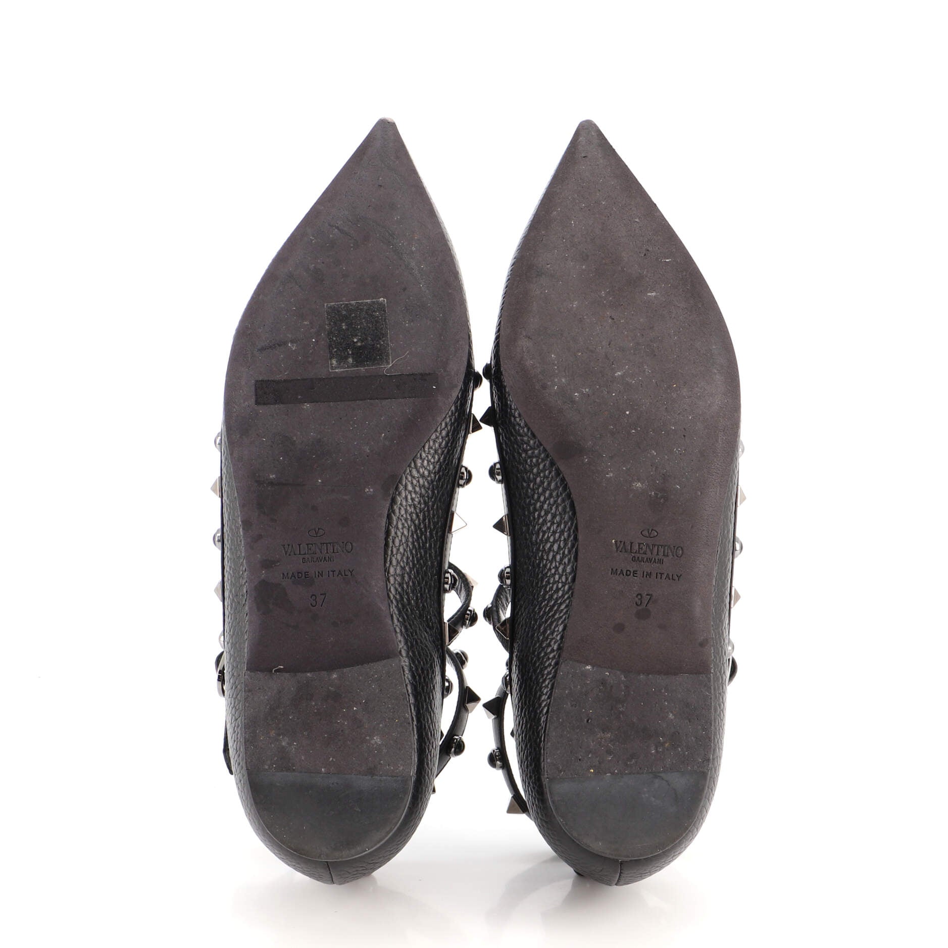 Women's Rockstud Caged Ballerina Flats Leather
