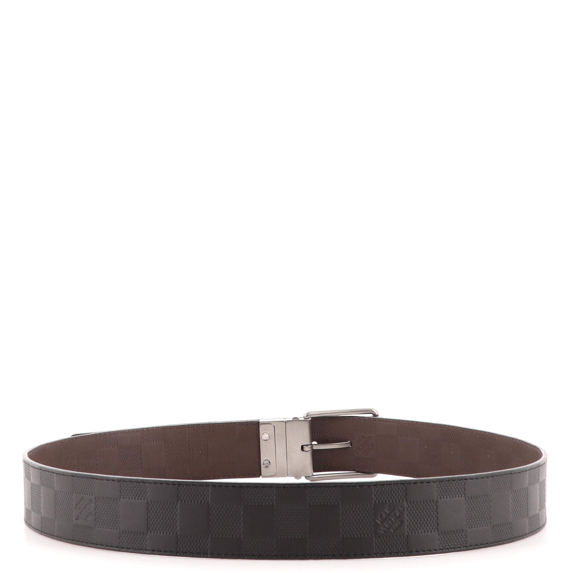Buckle Reversible Belt Damier Infini Leather Wide 95
