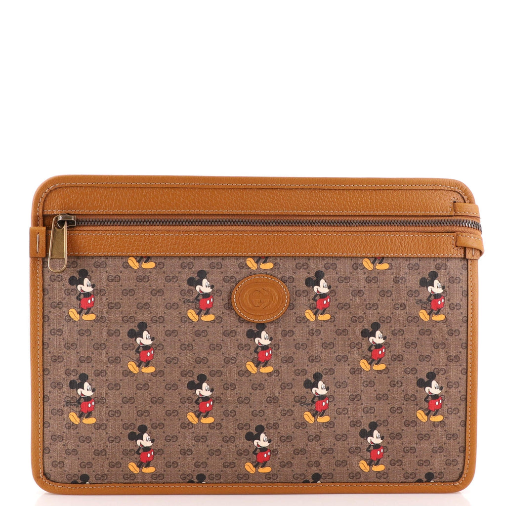 Disney Mickey Mouse Front Zip Pouch Printed Mini GG Coated Canvas