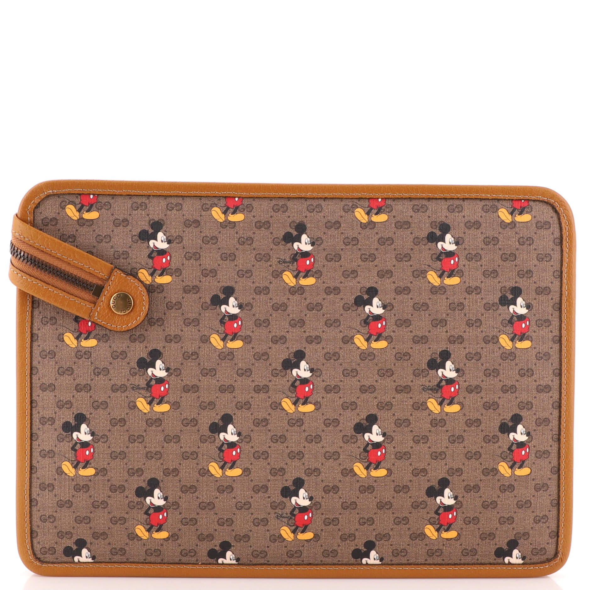 Disney Mickey Mouse Front Zip Pouch Printed Mini GG Coated Canvas