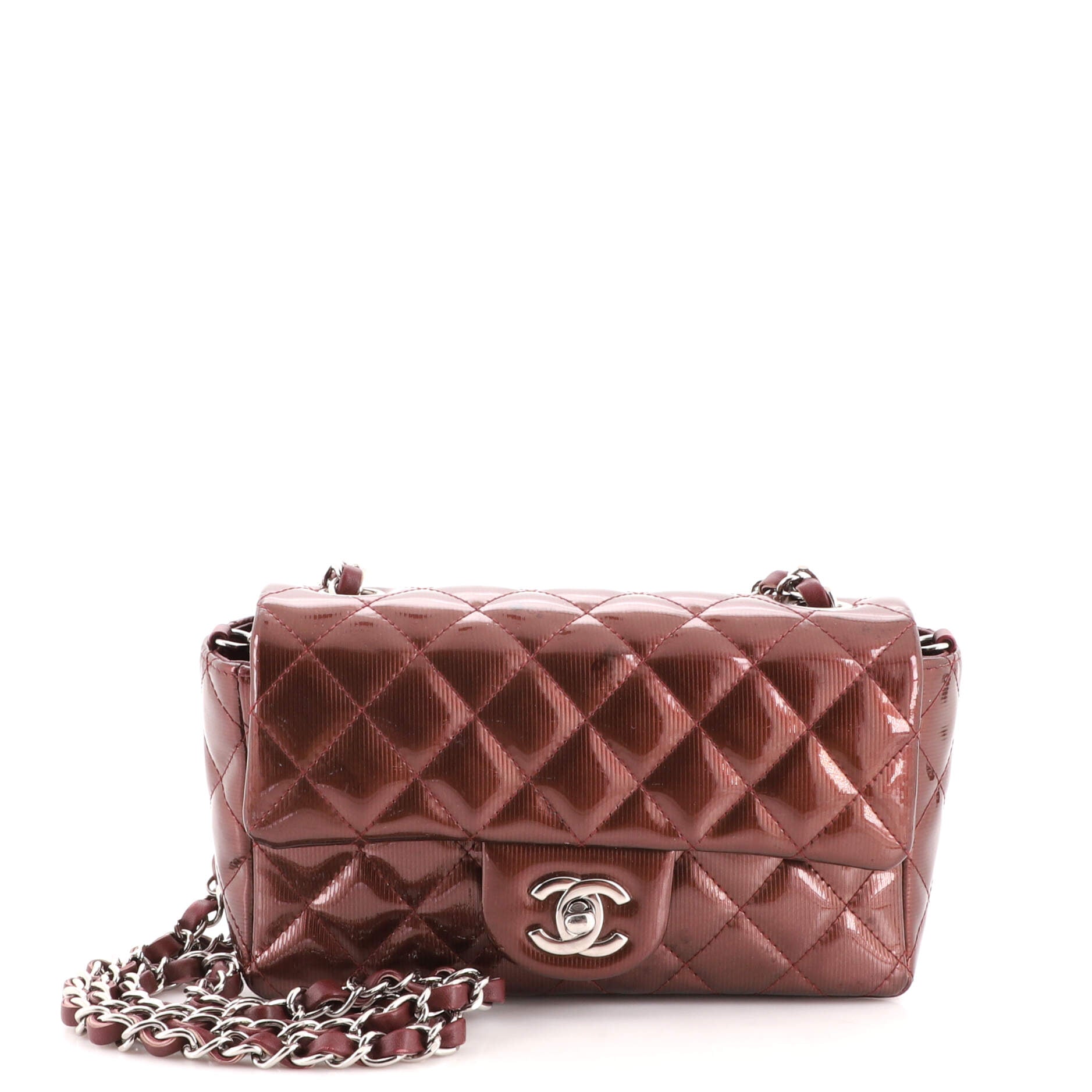 Classic Single Flap Bag Quilted Patent Mini