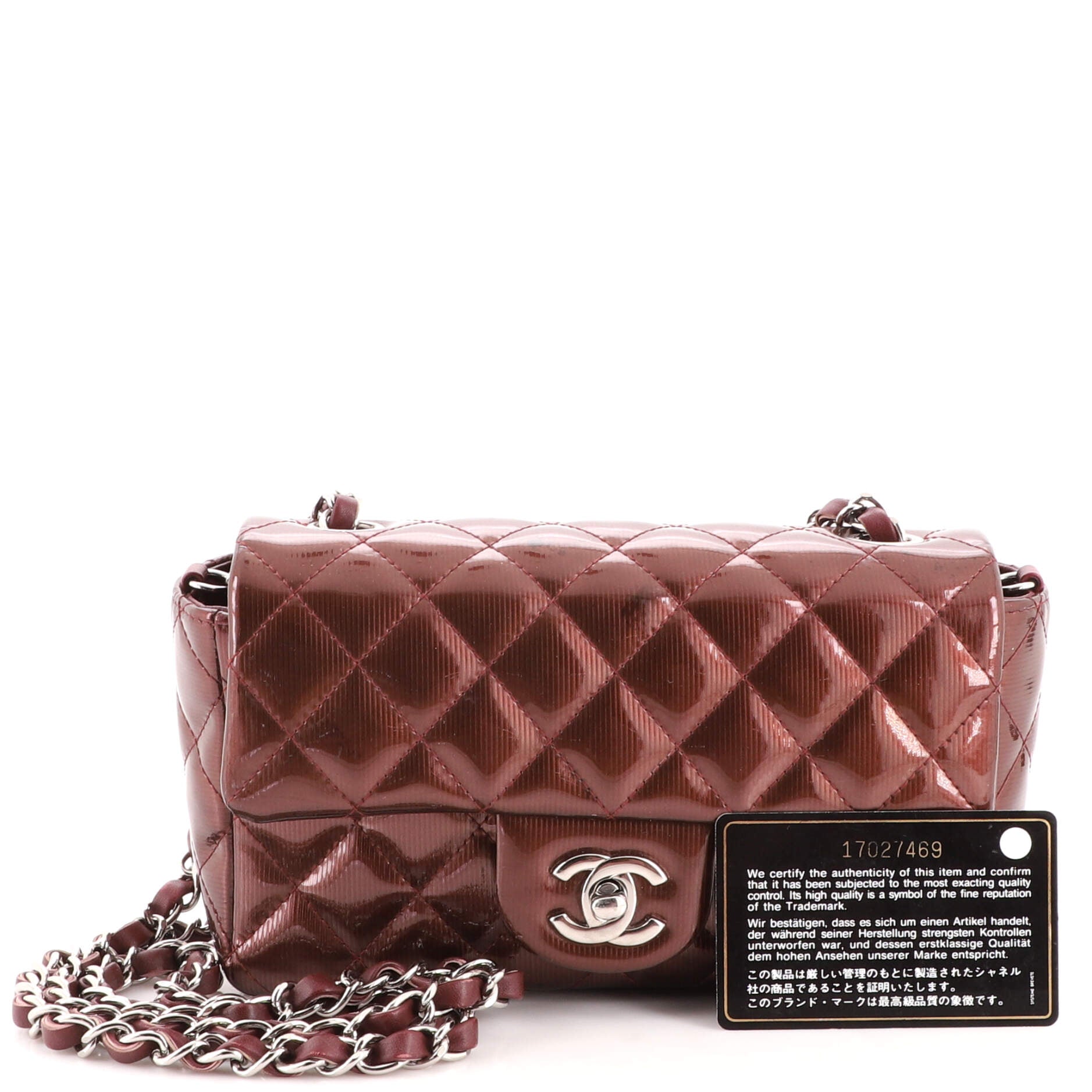 Classic Single Flap Bag Quilted Patent Mini